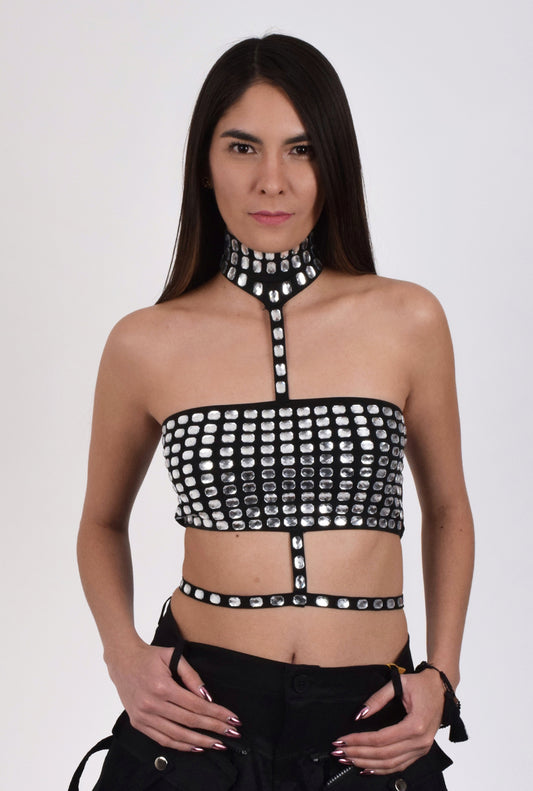 Amanda Crop Top Negro