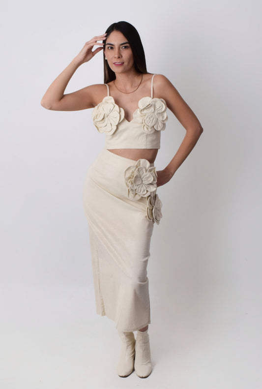 Florencia Conjunto Falda Larga y Blusa